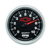 3-3/8" IN-DASH TACHOMETER, 0-10,000 RPM, GM BLACK